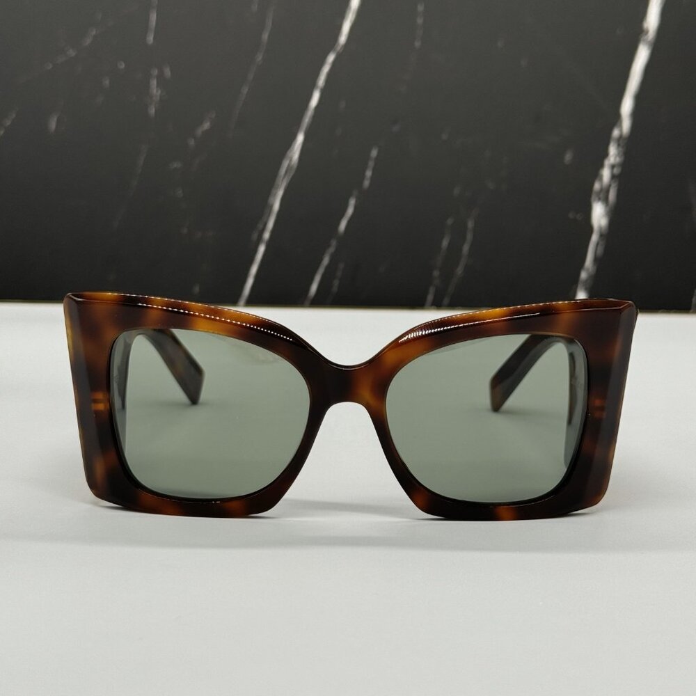 NEW SL M119 BLAZE 002 SAINT LAURENT BLAZE HAVANA OVERSIZED SUNGLASSES SL M119 - Picture 4 of 12